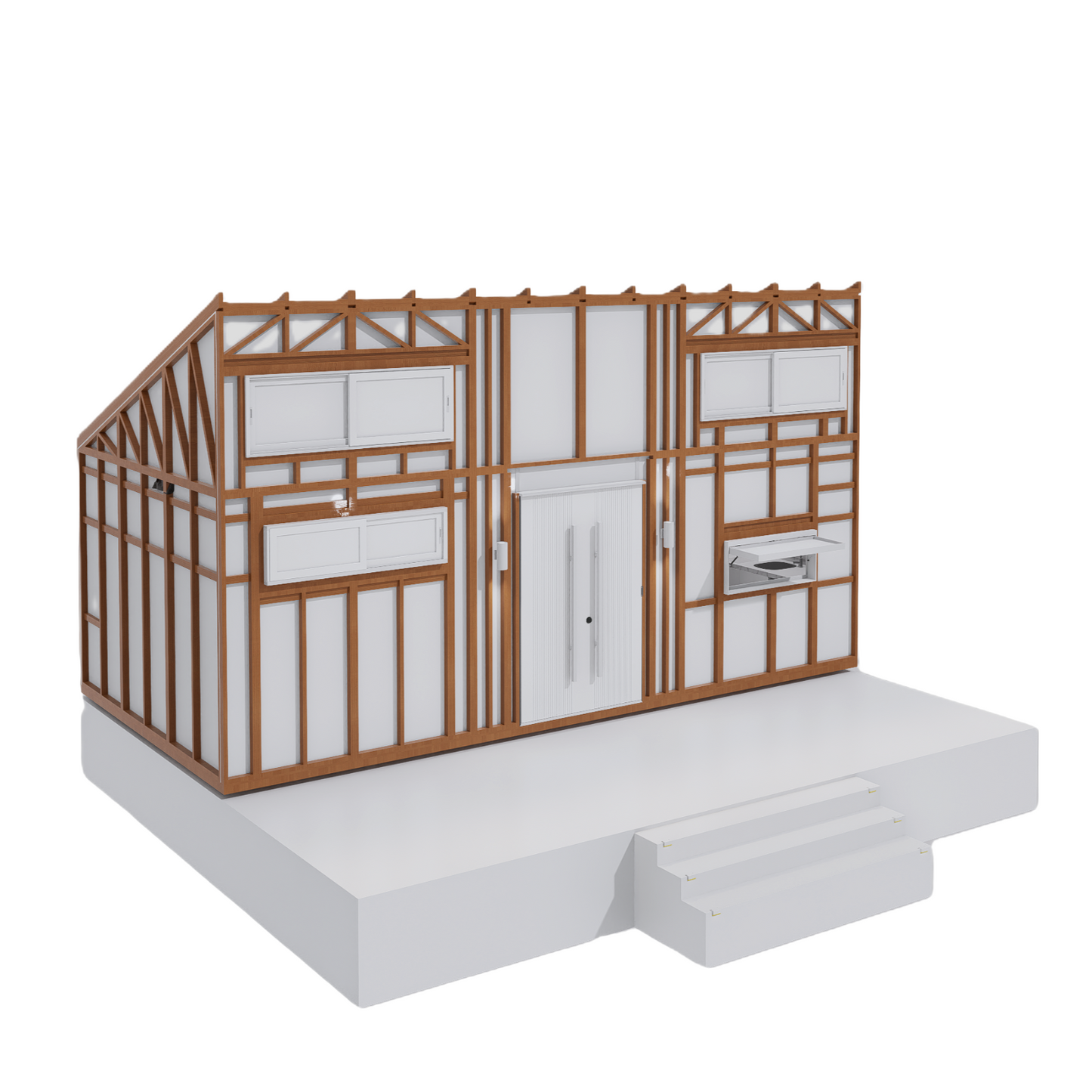 Framing System: Solid Engineered Bamboo (Roof, wall frame)