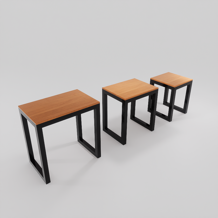 Engineered Bamboo 3- Piece Nesting Stool Set